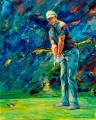 golfeur bleu impressionniste